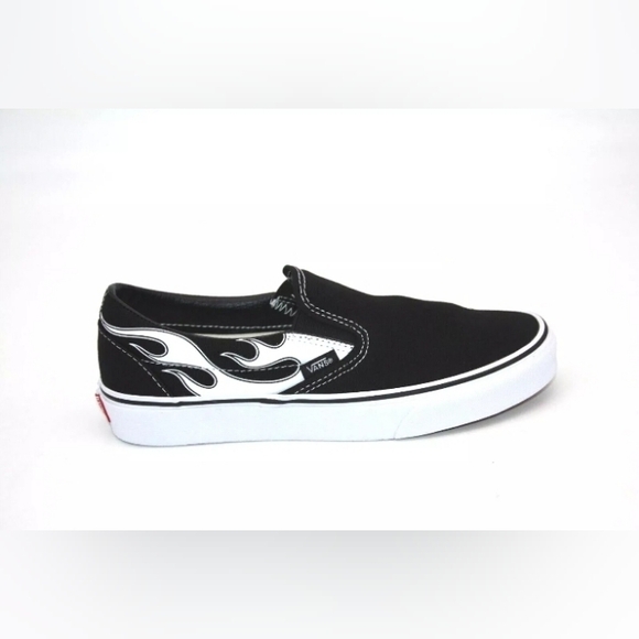 VANS CLASSIC SLIP-ON FLAME BLACK/WHITE  VN0A33TBK681 MENS SKATEBOARDING SIZE 10 - Picture 2 of 10